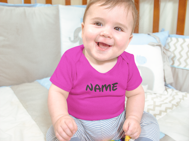 Baby Strampler / Bodies Wunschtext - personalisiert als Geschenk zru Geburt