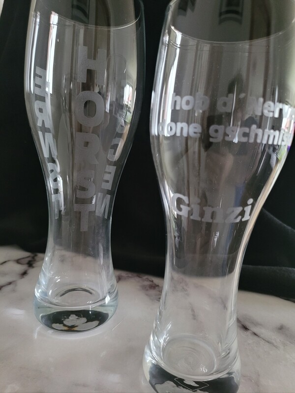 Geätzte Gläser (Weißbierglas)