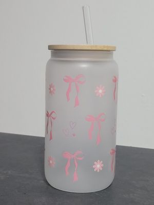 Trinkglas Schleifen Design Satiniert