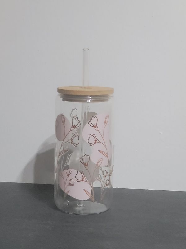 Trinkglas klar Motiv Blumen Trinkglas klar Blumenmotiv