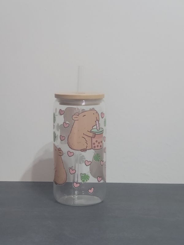 Trinkglas klar Motiv Capybara Trinkglas klar capybara