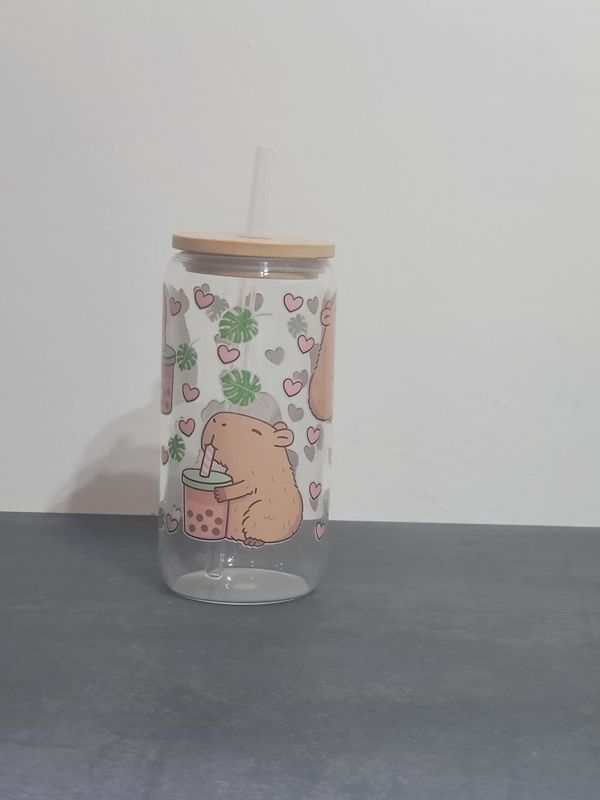 Trinkglas klar Motiv Capybara
