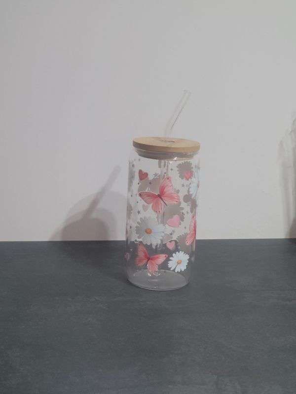 Trinkglas klar Motiv Schmetterling Trinkglas klar Schmetterling design