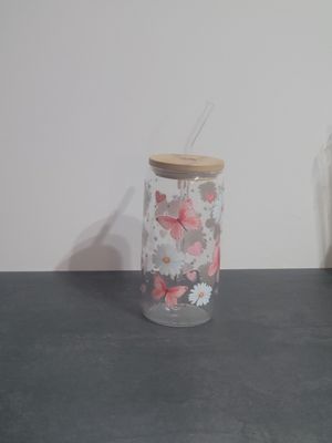 Trinkglas klar Schmetterling design