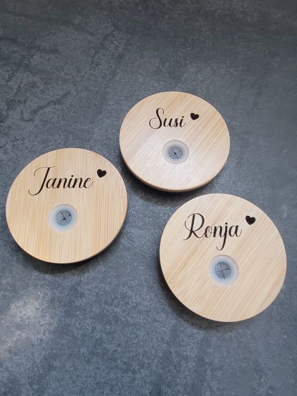 Bambusdeckel Bambusdeckel mit Gravur