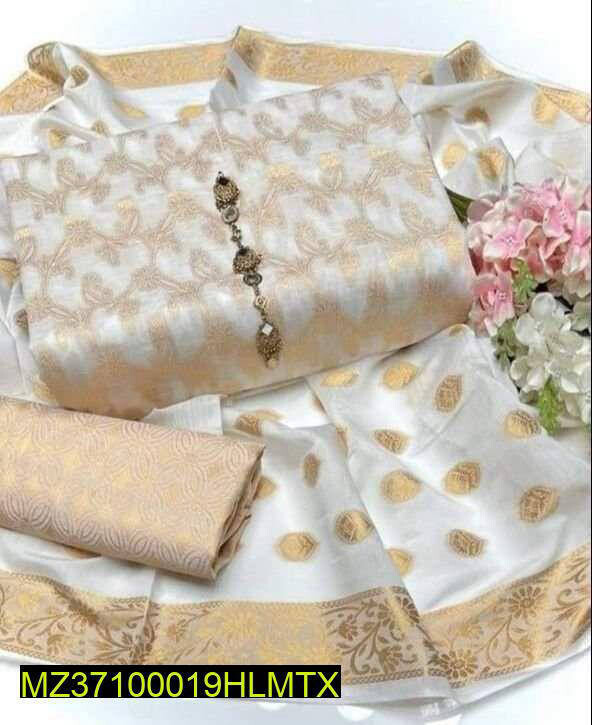 Jacquard 3 piece unstitched cloth