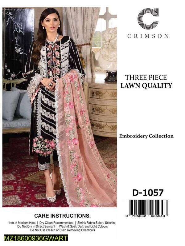 Party Wear 3 Pcs unstitched Suite