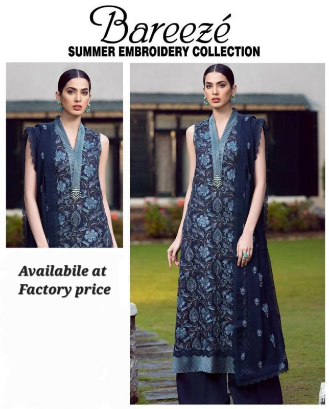 Breeze Brand 3 Pcs unstitched Suite