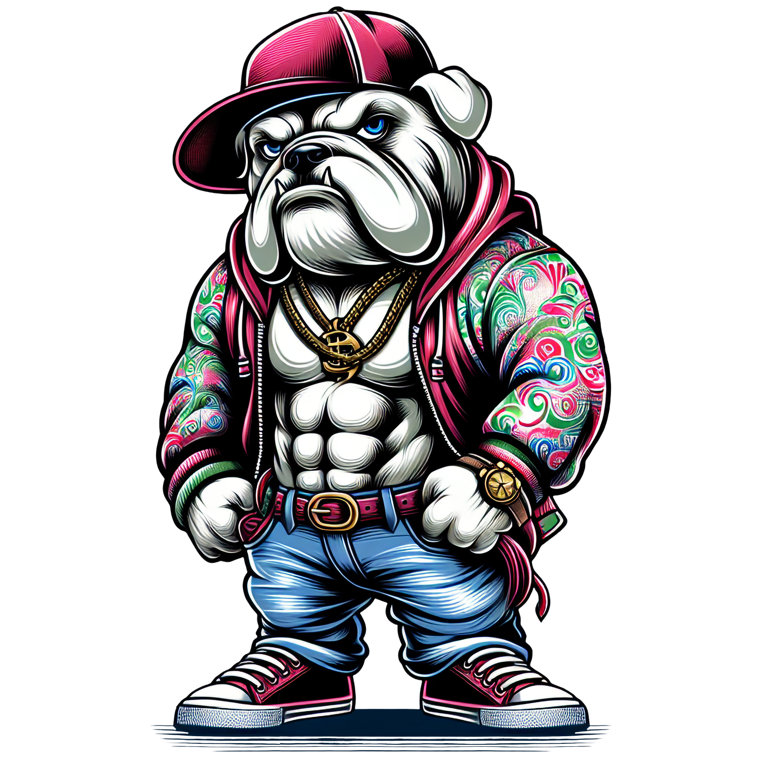 Streetware Bulldog Mascot DTF T - Shirt