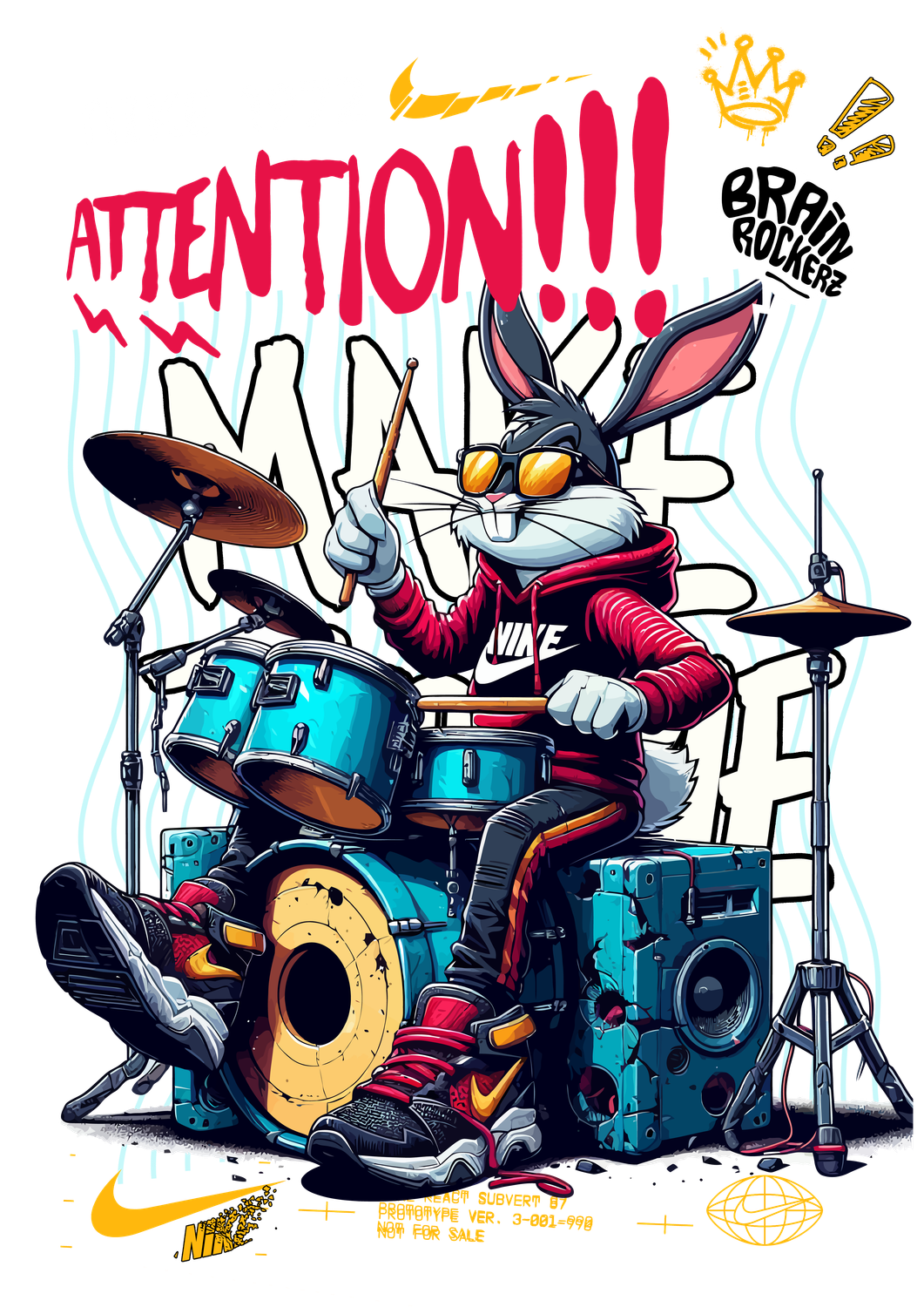 Drumming  Bunny DTF T Shirt