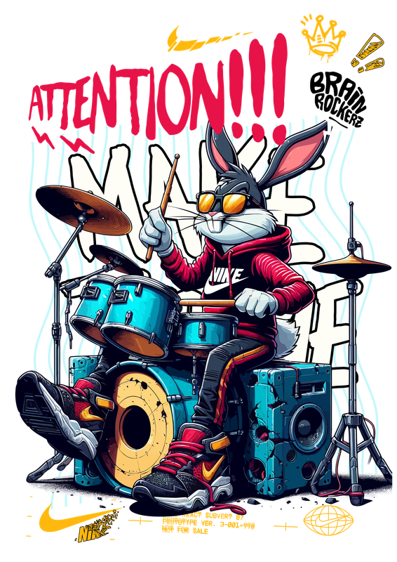 Drumming  Bunny DTF T Shirt