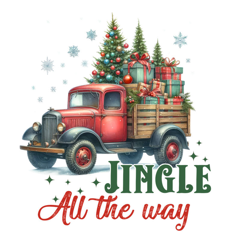 Jingle all the way Christmas DTF Printed T-Shirt