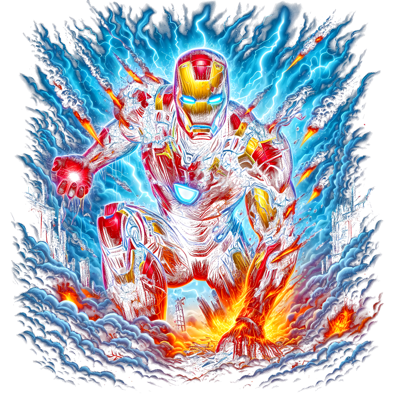 Iron Man - Semi Tone DTF T Shirt