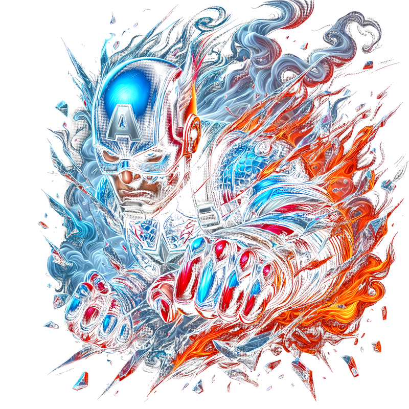 Captain America - Semitone DTF  T Shirt