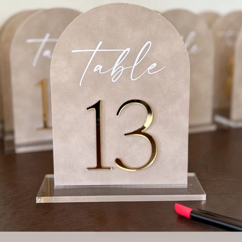 Stunning Acrylic Table Number