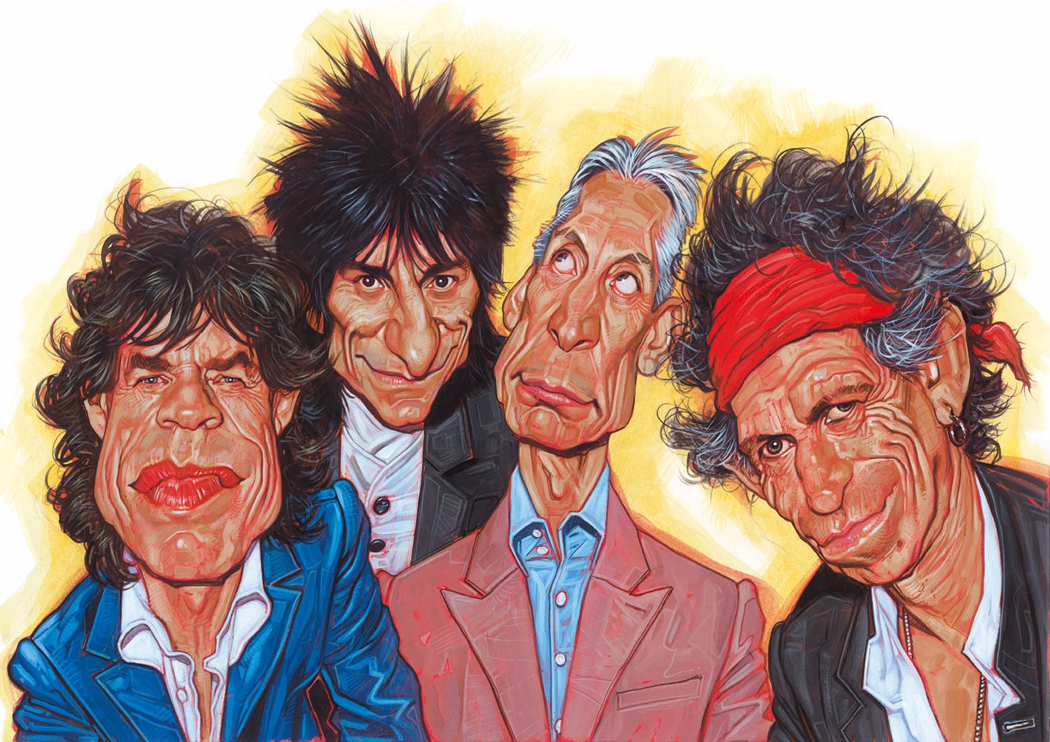 Rolling Stones Cartoon UV Print