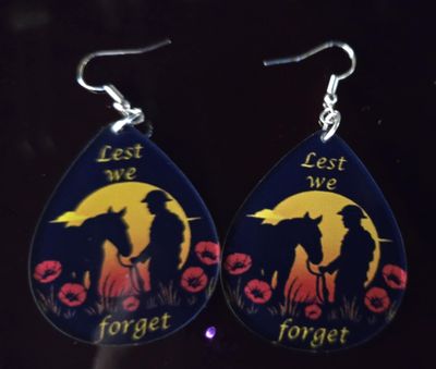 Anzac Day Digger Earrings - UV Printed