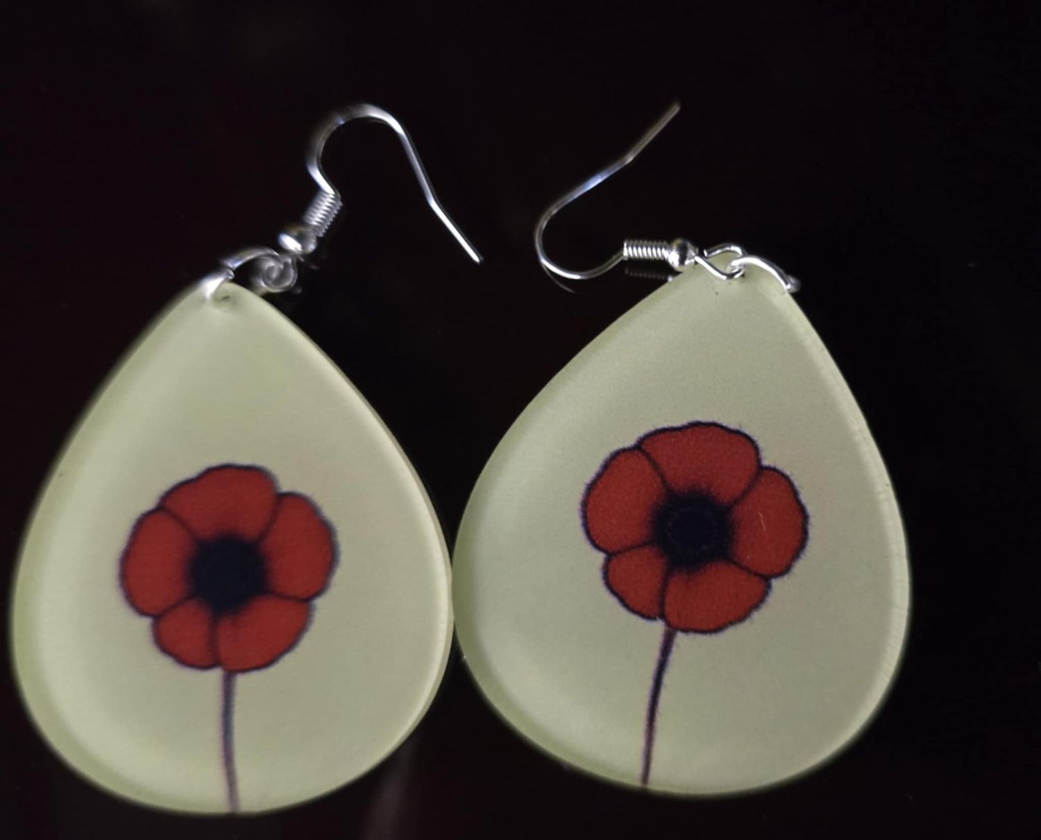 Anzac Day Poppies UV Printed Earrings