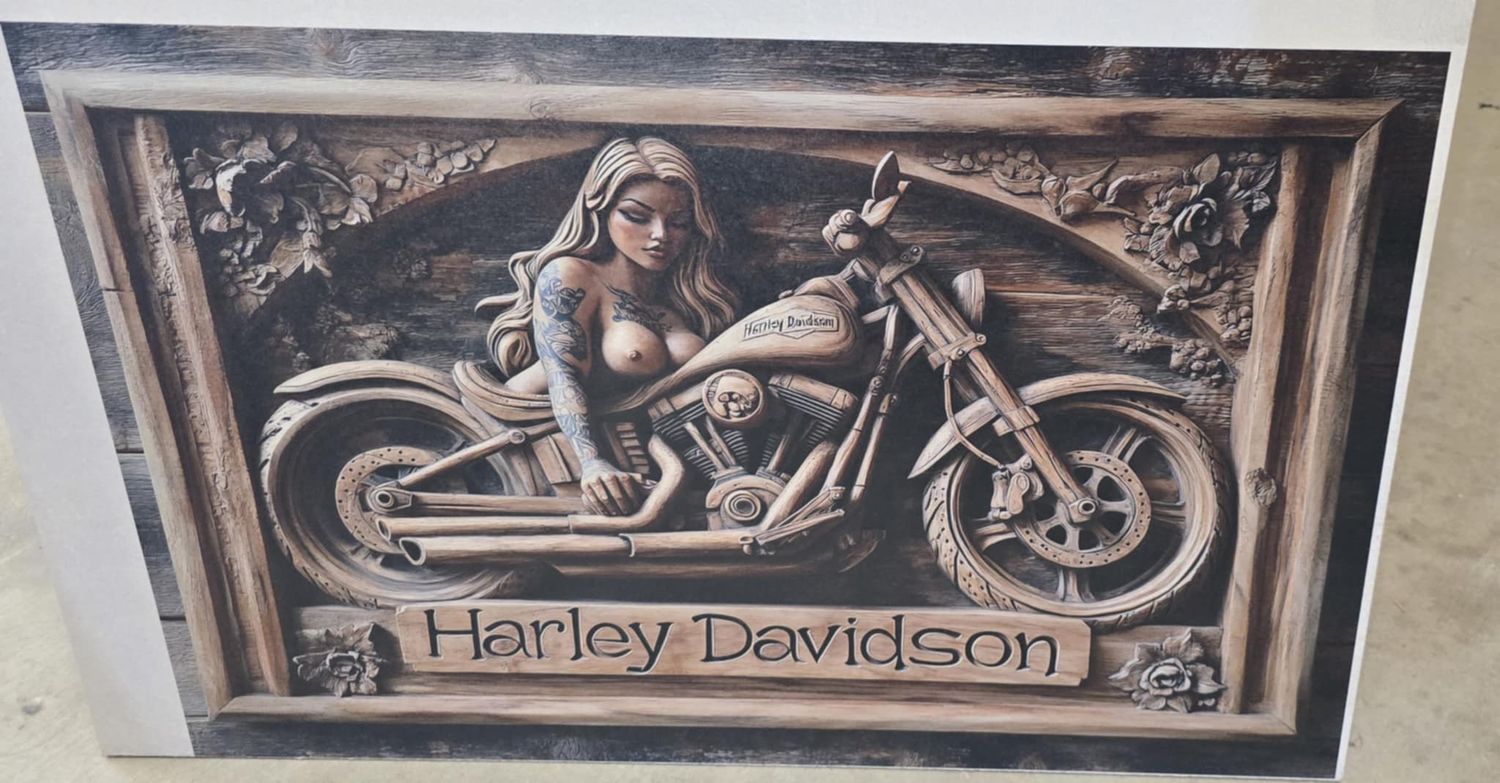 Harley Davidson UV  Printed Wood