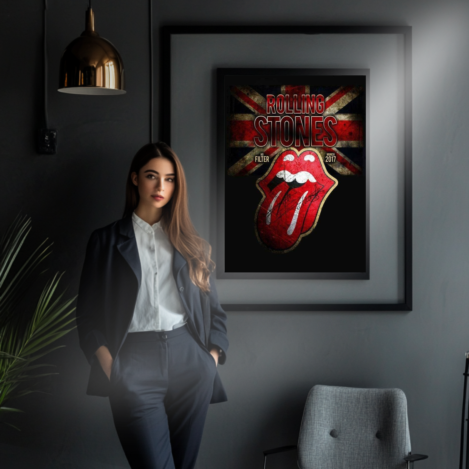 Rolling Stones Famous Red Lip - UV Printed Photo