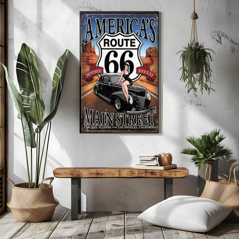 Route 66 - America&#39;s Another Road Wood UV Print