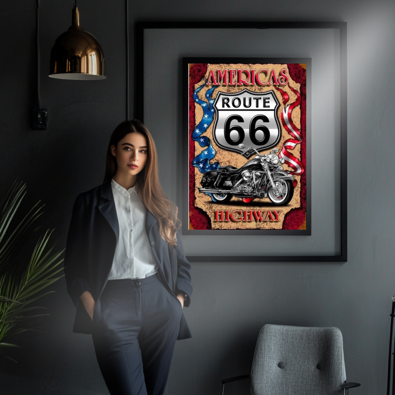 America&#39;s Route 66 Highway UV Printed Wood