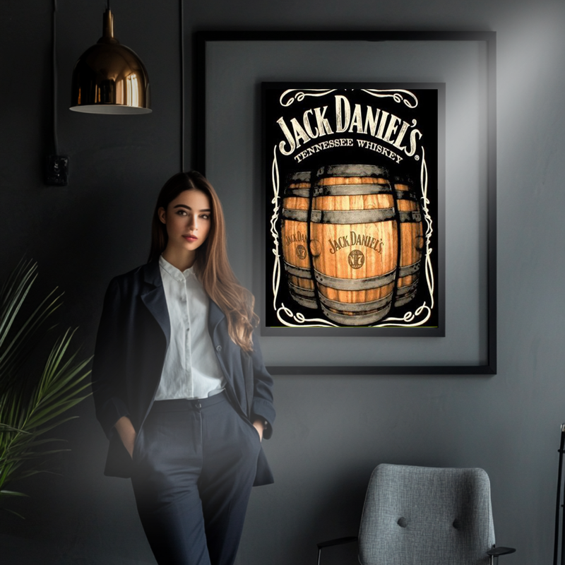 Jack Daniel&#39;s Whiskey Barrels  UV Printed Sign