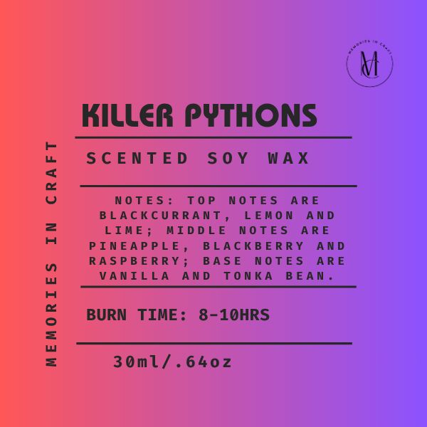 Killer Pythons - Scented Candles