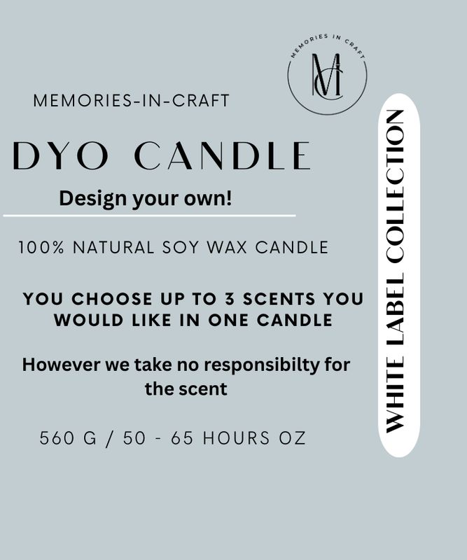 DYO  White Label Candle (Design Your Own Candle)