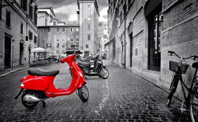 Classic Red Scooter UV Print
