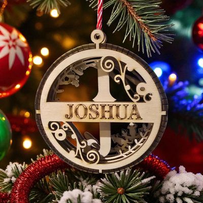 Christmas Name Ornament - J
