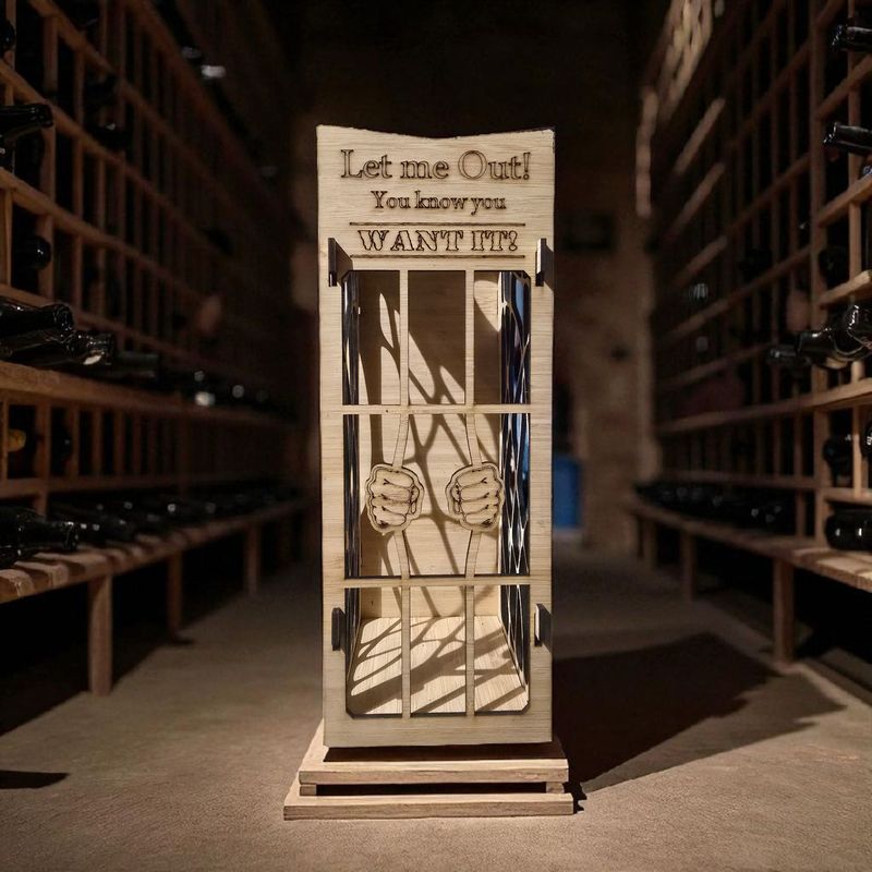 Wooden Jail wine Bottle Carrier