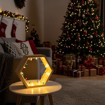 Christmas Hand Made Wooden Christmas Lights