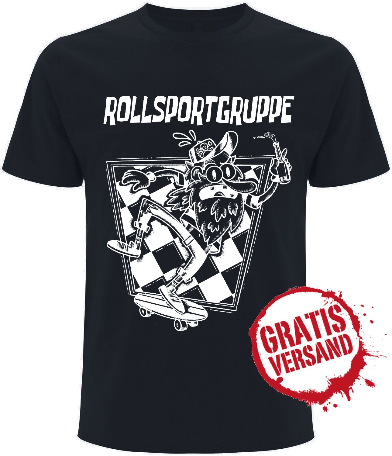 T-Shirt T-Shirt "Rollsportgruppe" Ganzdunkelgrau