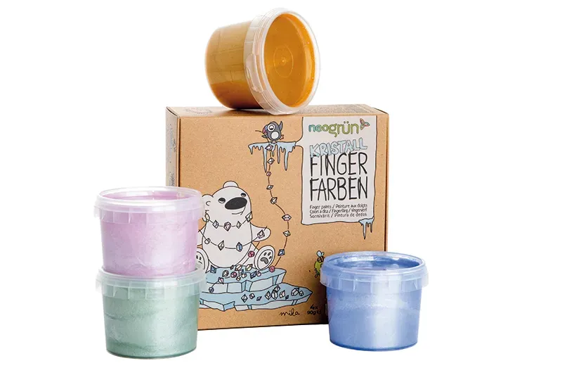 Kristall-Fingerfarben 4er Set "Mika"