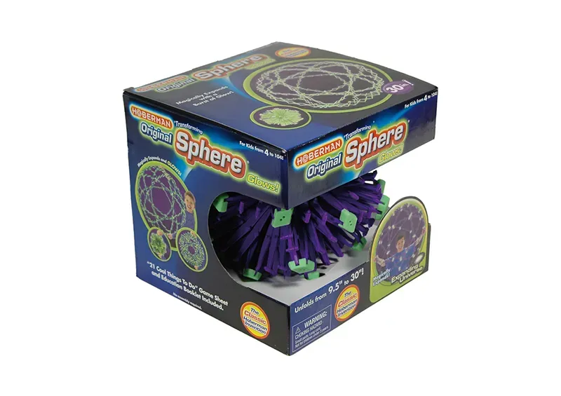 Hoberman Sphere nachtleuchtend