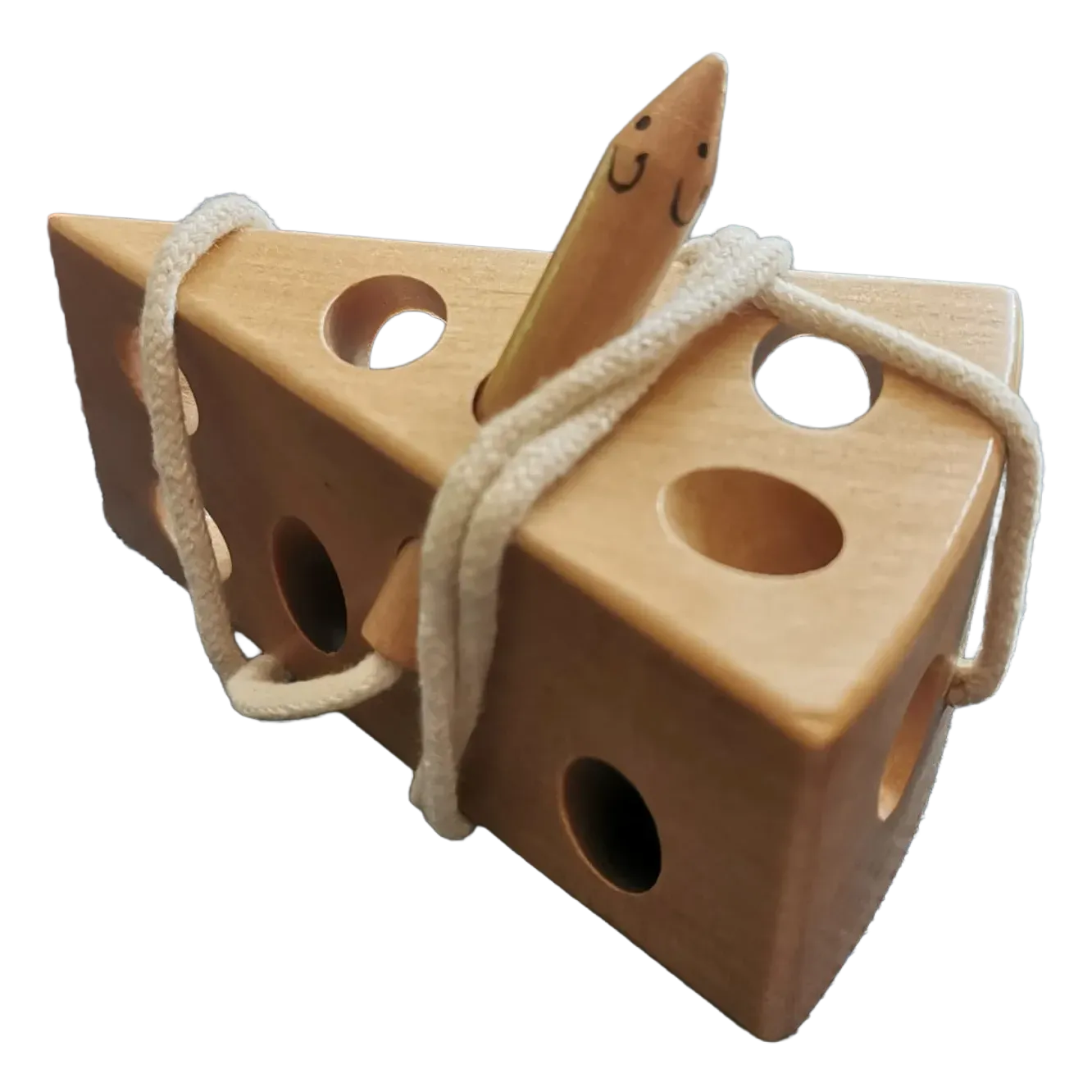 Fädelkäse aus Holz