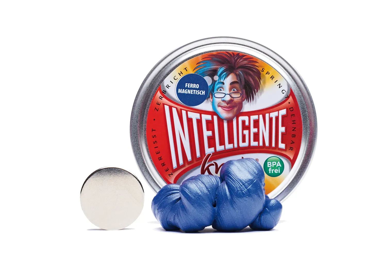 Intelligente Knete - Das Original!Ferromagnetisch - Blau inkl. Super-Magnet Intelligente Knete - Das Original!Ferromagnetisch - Blau inkl. Super-Magnet