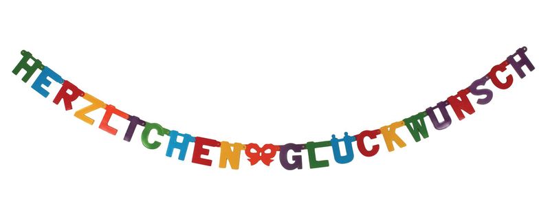 Buchstabenkette Buchstabenkette "Herzlichen Glückwunsch"