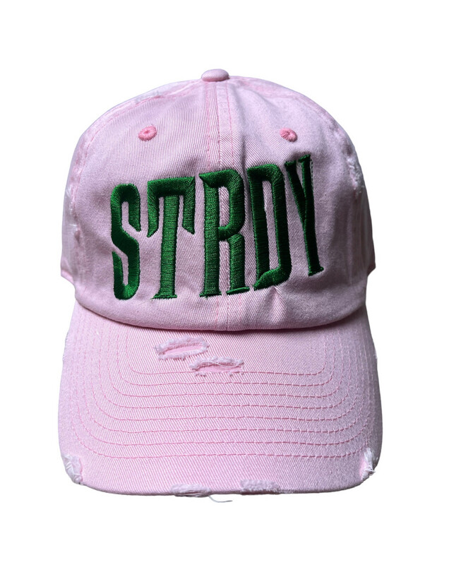 STRDY PINK & GREEN DENIM HAT