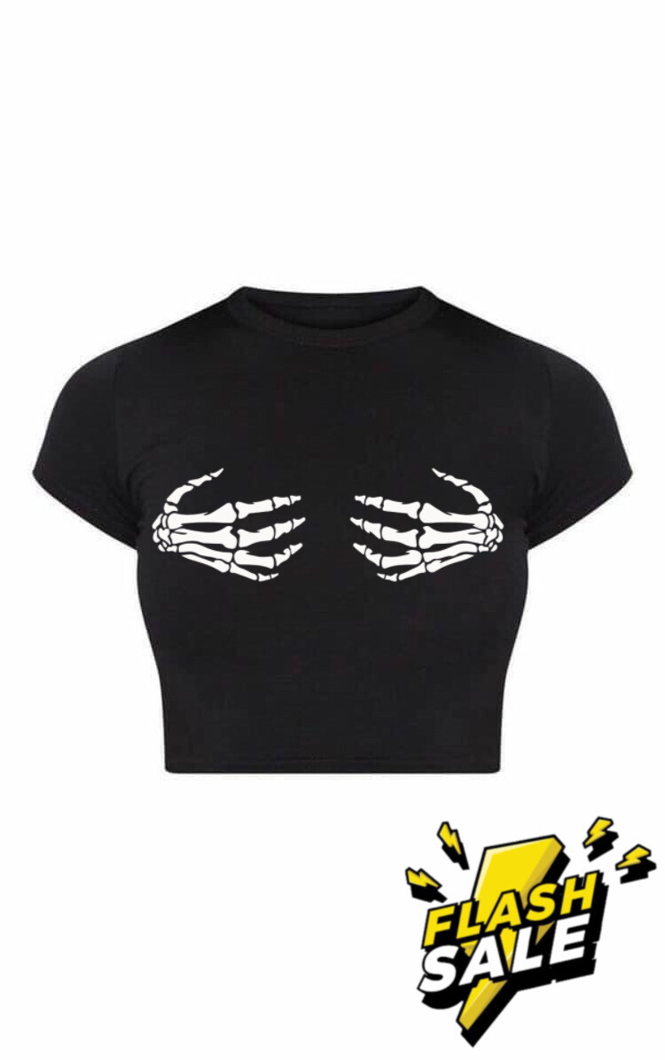 Crop Top Bony Hands