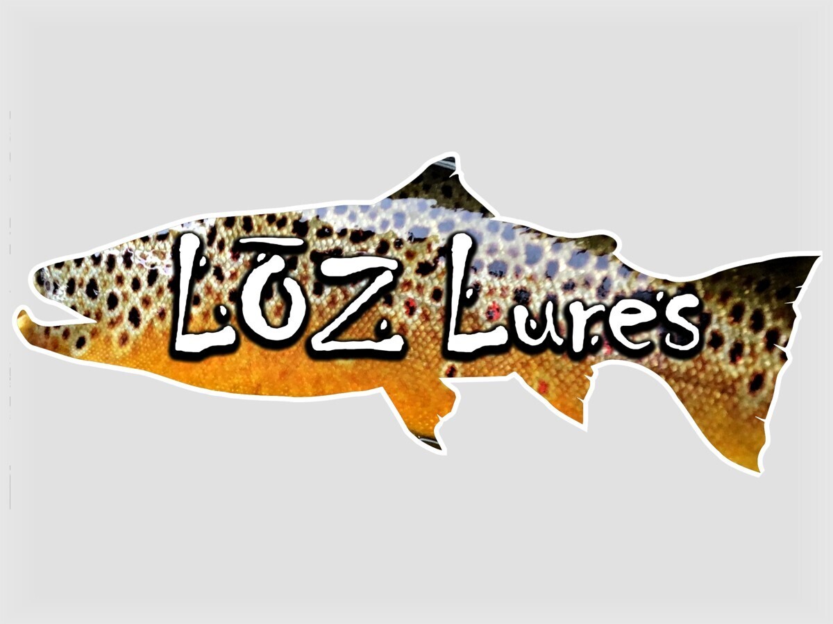 LOZ Lures  BROWN TROUT Decal (9 x 3.7 in)