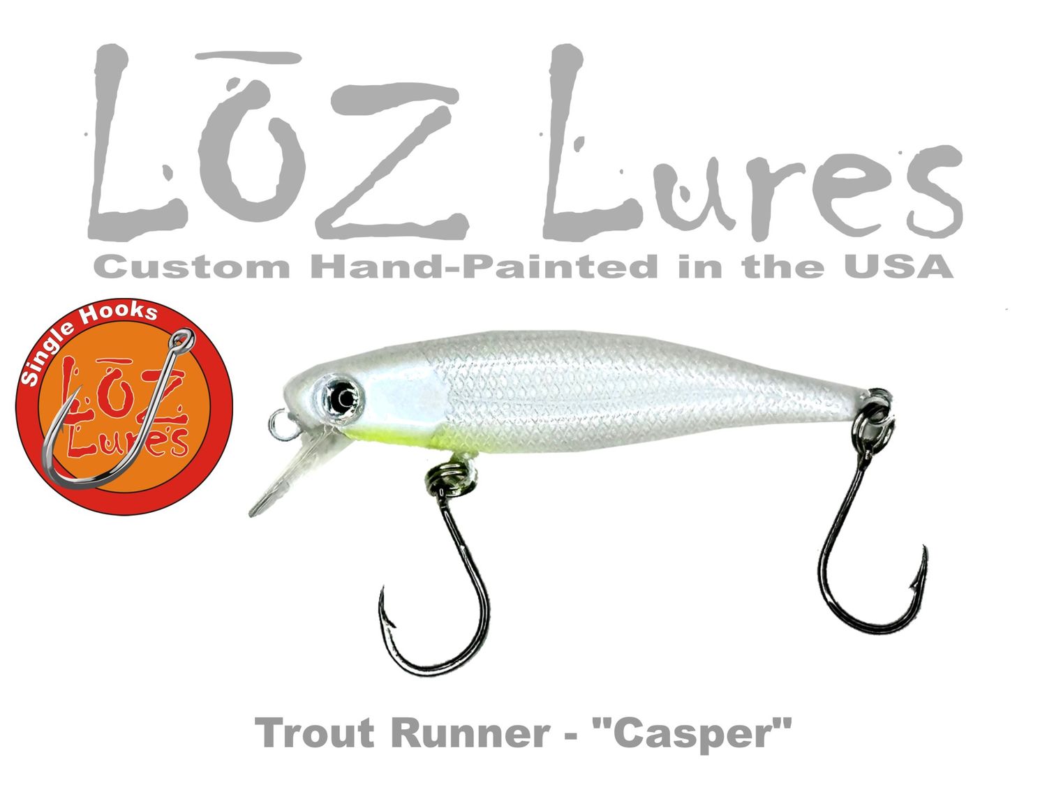 Trout Runner &quot;Casper&quot; SINGLE HOOKS