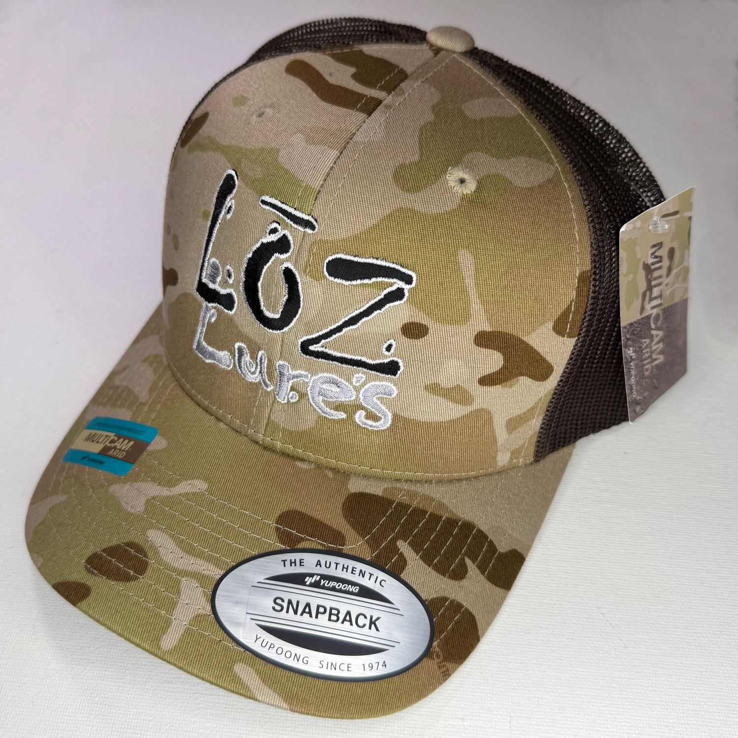 Dessert Camo with Dark Brown Mesh, Snap-Back Trucker Cap