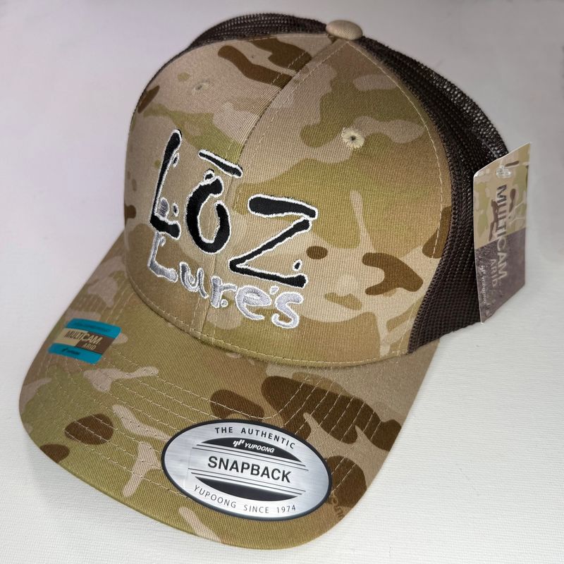 Dessert Camo with Dark Brown Mesh, Snap-Back Trucker Cap