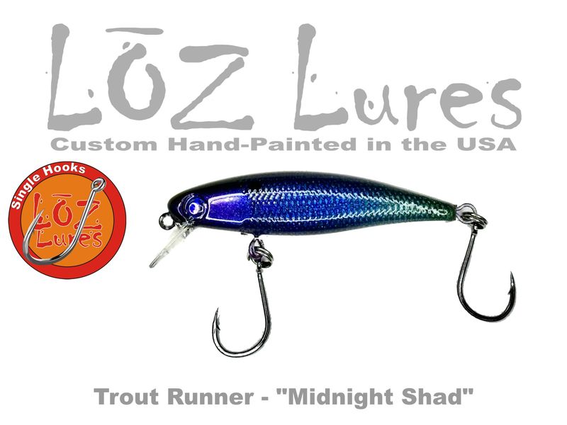 Trout Runner "Midnight Shad" SINGLE HOOKS