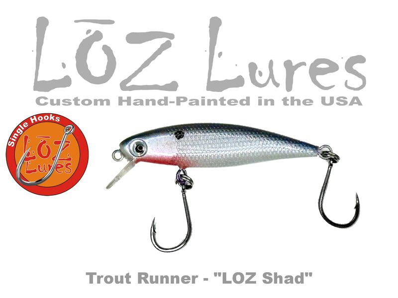 Trout Runner &quot;LOZ Shad&quot; SINGLE HOOKS
