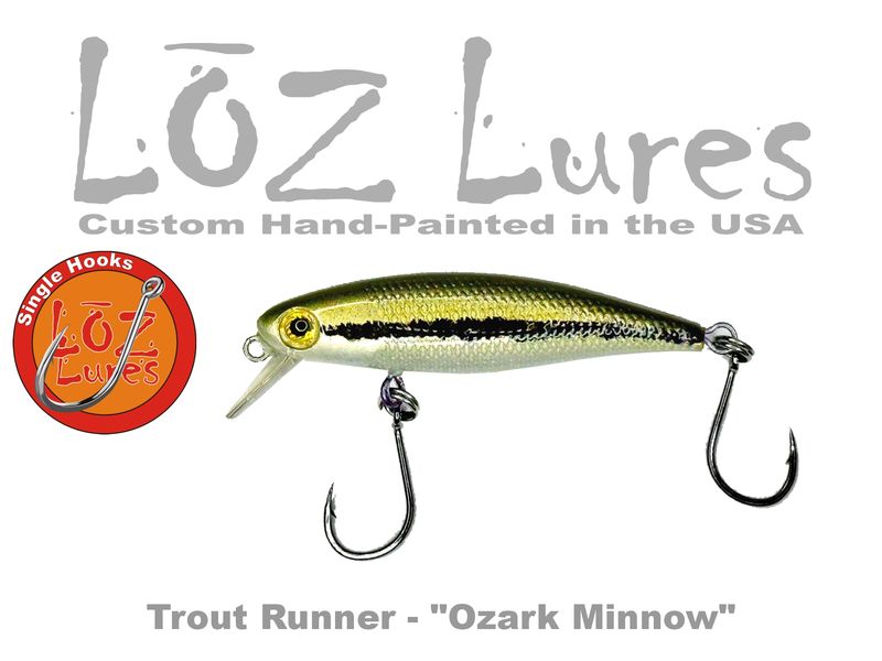 Trout Runner &quot;Ozark Minnow&quot; SINGLE HOOKS