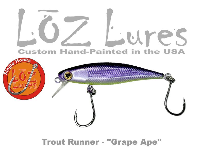 Trout Runner "Grape Ape" SINGLE HOOKS