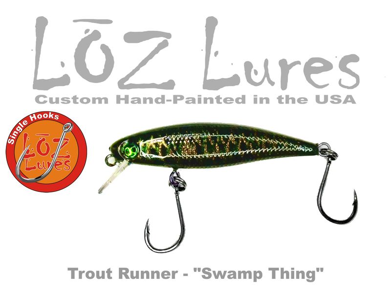 Trout Runner &quot;Swamp Thing&quot; SINGLE HOOKS